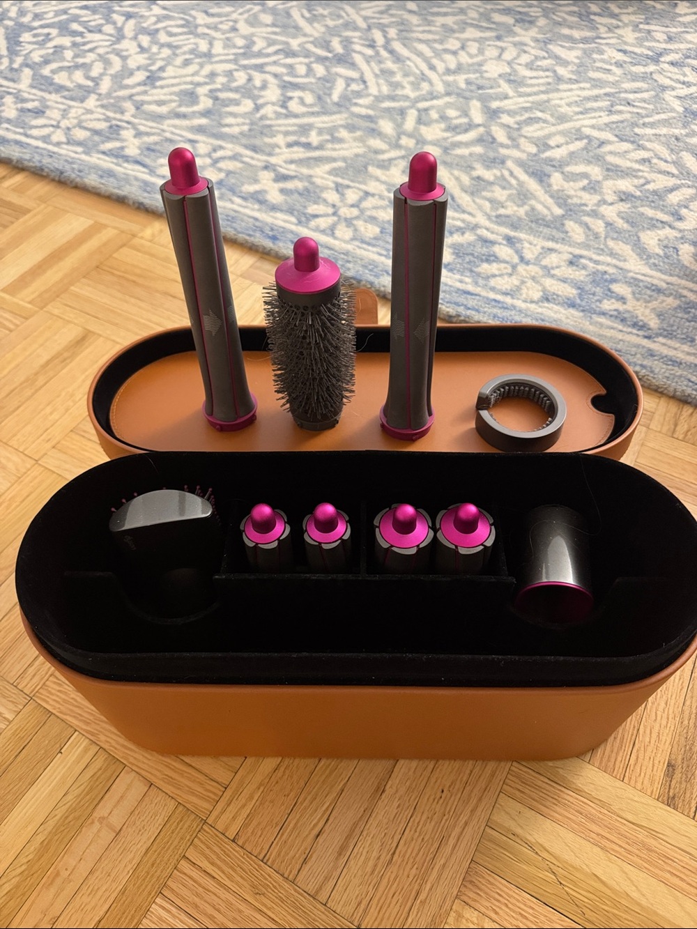Dyson Air Wrap Hot Pink and Gray Hair Styling Set (ONLY ATTACHMENTS NO HAIRDRYER